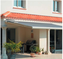 Store banne extérieur avec coffre Marque Roche, modèle Kolibri Jecréemonstore